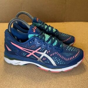 Asics Gel-Kayano 23 Womens Running Shoes Blue Pink Aqua T696N Size 6.5